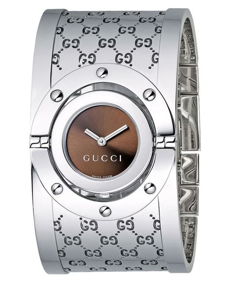 gucci women's stainless steel bangle watches|Gucci watches for women price.